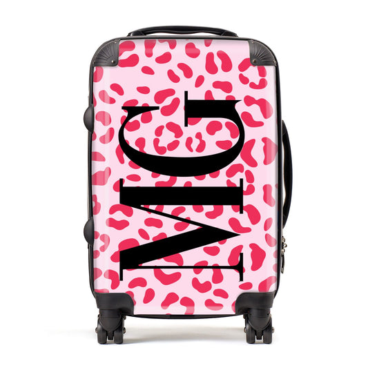 Personalised Leopard Print Initials Suitcase