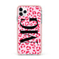 Personalised Leopard Print Initials iPhone 11 Pro Max Impact Pink Edge Case