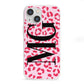 Personalised Leopard Print Initials iPhone 13 Mini Clear Bumper Case