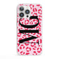 Personalised Leopard Print Initials iPhone 13 Pro Clear Bumper Case
