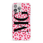 Personalised Leopard Print Initials iPhone 13 Pro Max Clear Bumper Case