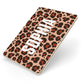 Personalised Leopard Print Name Apple iPad Case on Gold iPad Side View
