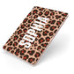 Personalised Leopard Print Name Apple iPad Case on Rose Gold iPad Side View