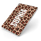 Personalised Leopard Print Name Apple iPad Case on Silver iPad Side View