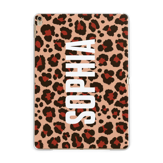 Personalised Leopard Print Name Apple iPad Gold Case