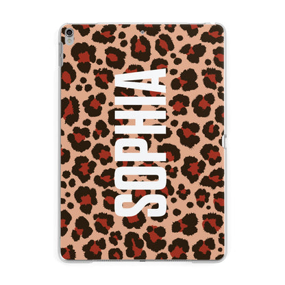 Personalised Leopard Print Name Apple iPad Silver Case