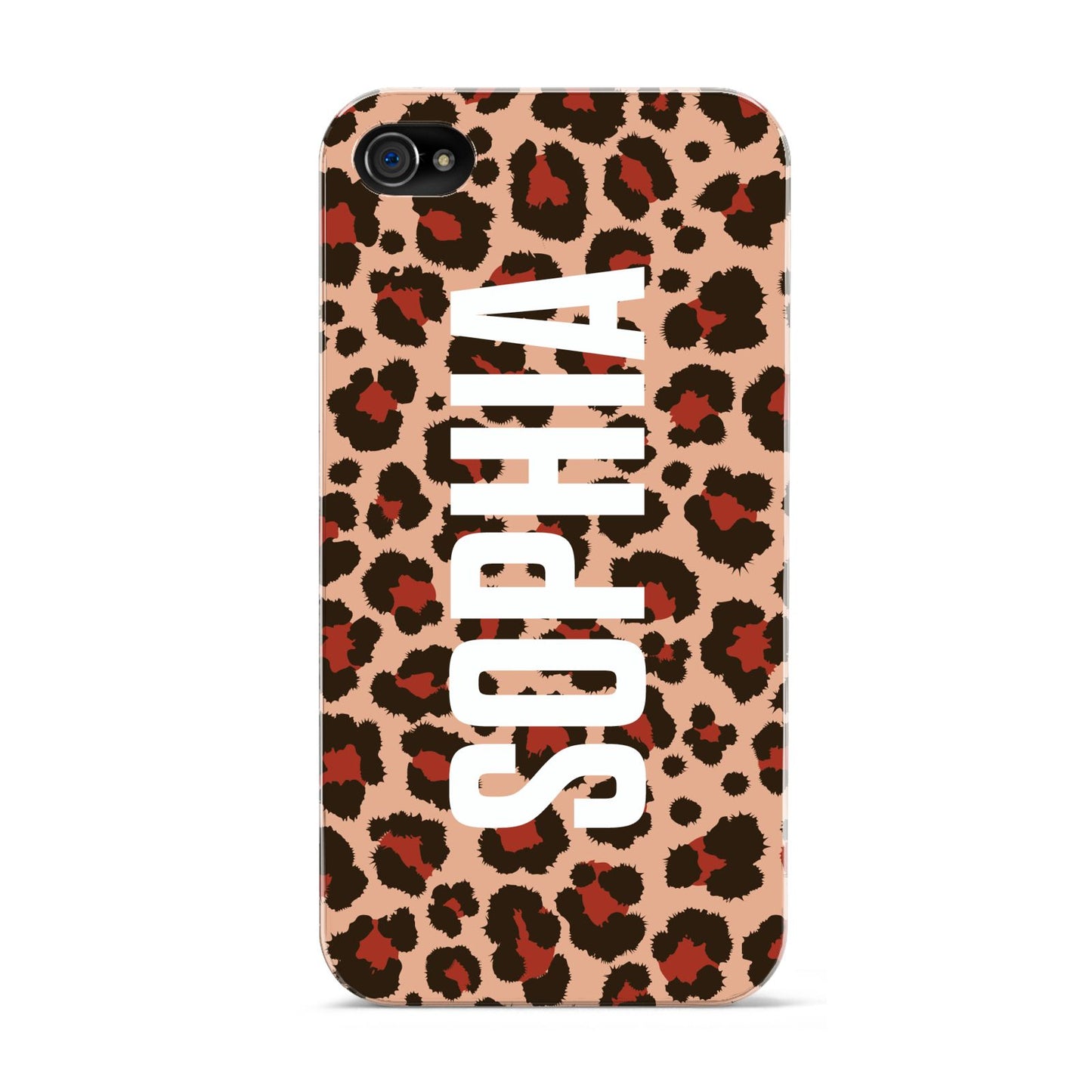 Personalised Leopard Print Name Apple iPhone 4s Case