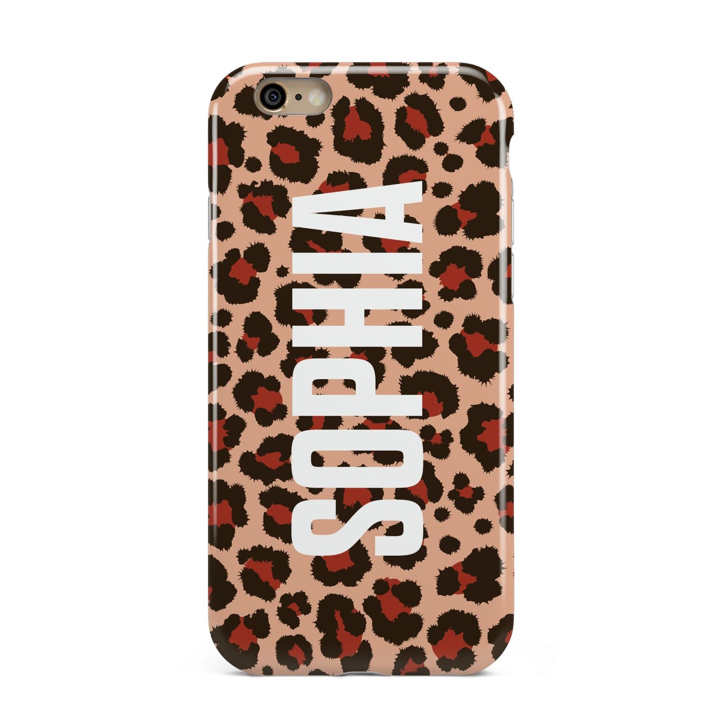 Personalised Leopard Print Name Apple iPhone 6 3D Tough Case