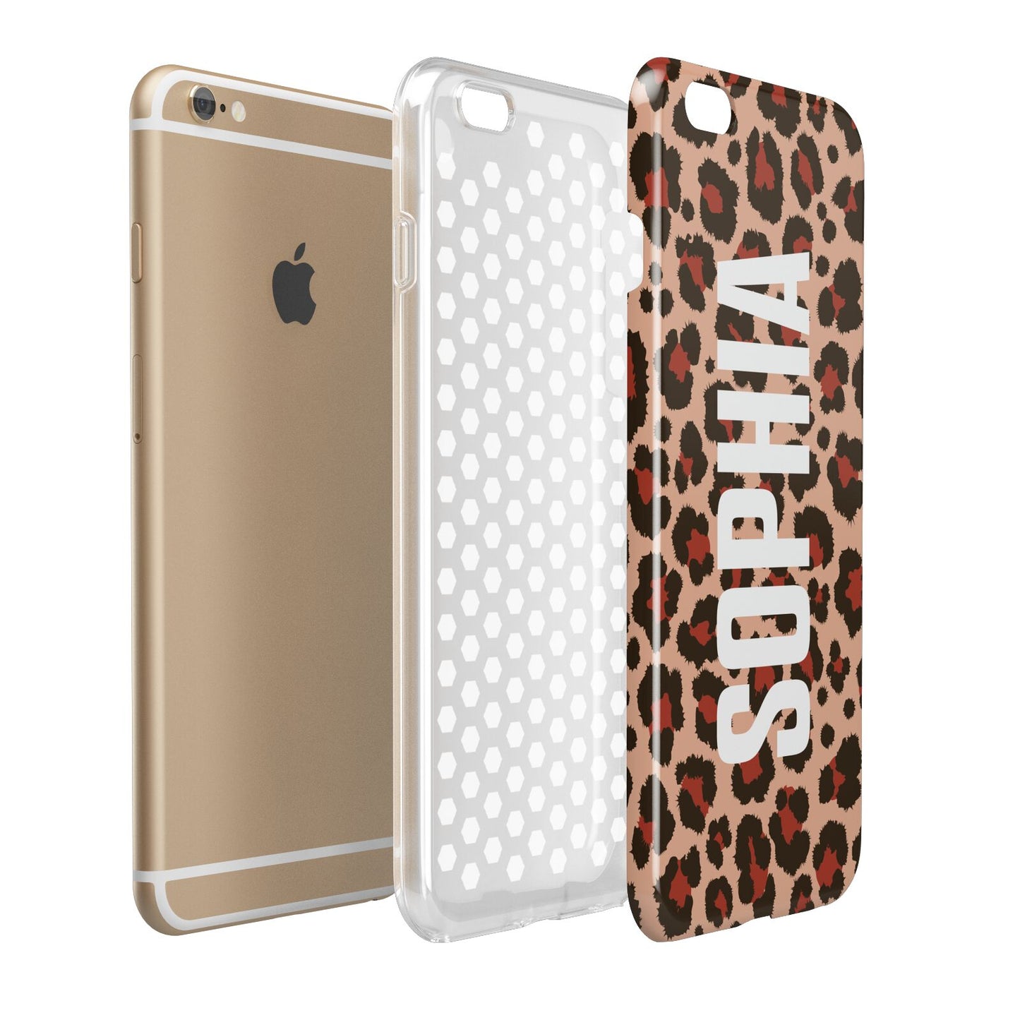 Personalised Leopard Print Name Apple iPhone 6 Plus 3D Tough Case Expand Detail Image