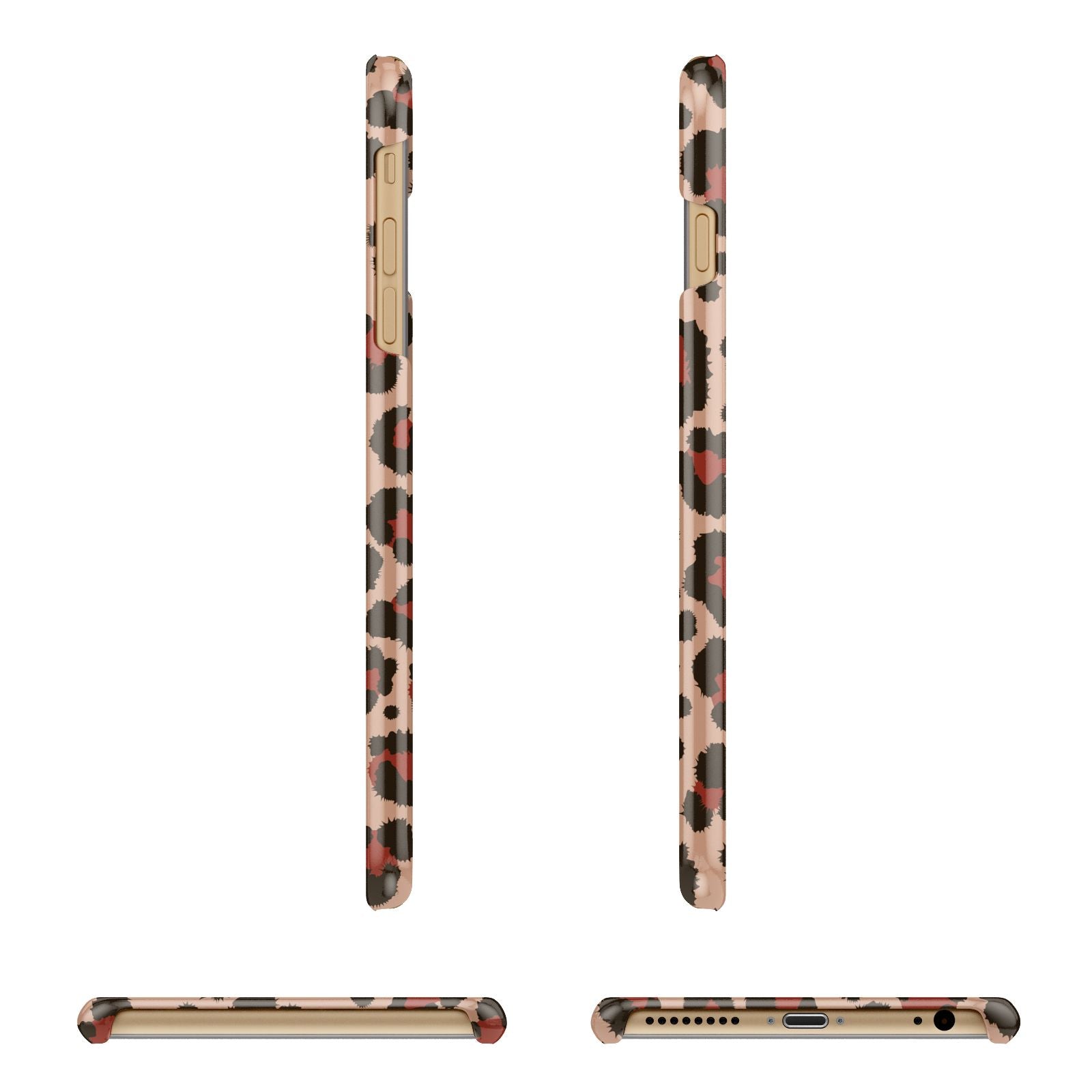 Personalised Leopard Print Name Apple iPhone 6 Plus 3D Wrap Snap Case Angled Images