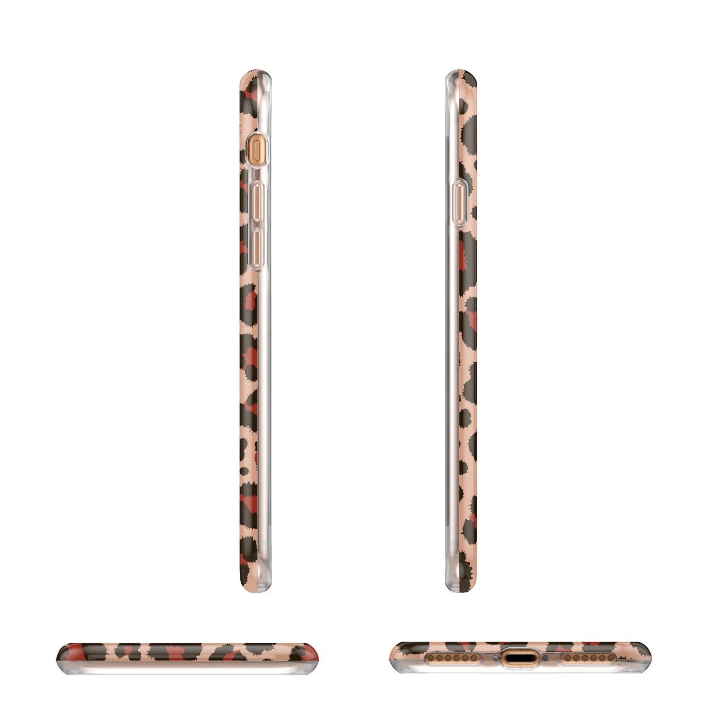 Personalised Leopard Print Name Apple iPhone 7 8 3D Wrap Tough Case Alternative Image Angles