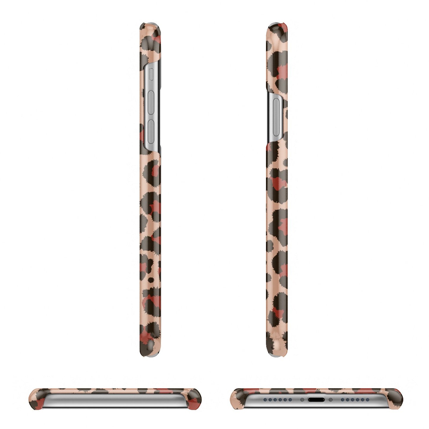 Personalised Leopard Print Name Apple iPhone XR 3D Wrap Snap Case Angled Images on White Phone