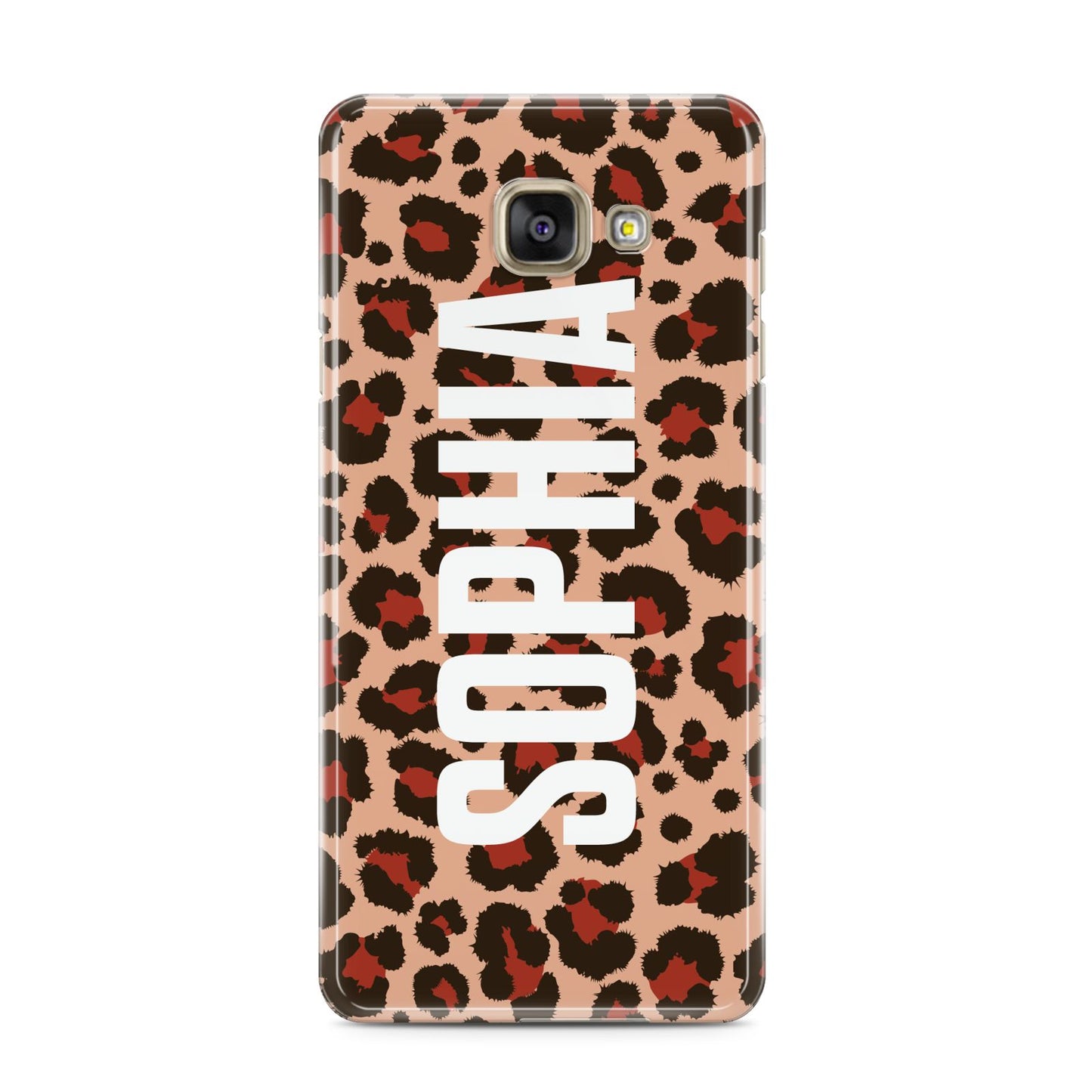 Personalised Leopard Print Name Samsung Galaxy A3 2016 Case on gold phone