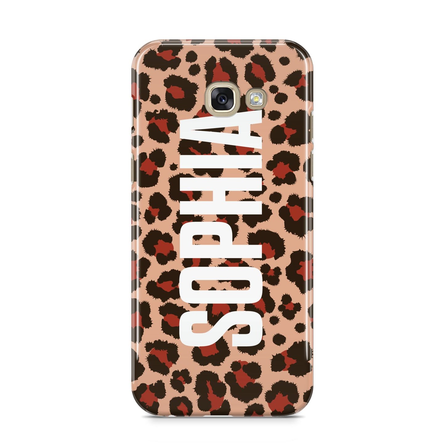 Personalised Leopard Print Name Samsung Galaxy A5 2017 Case on gold phone
