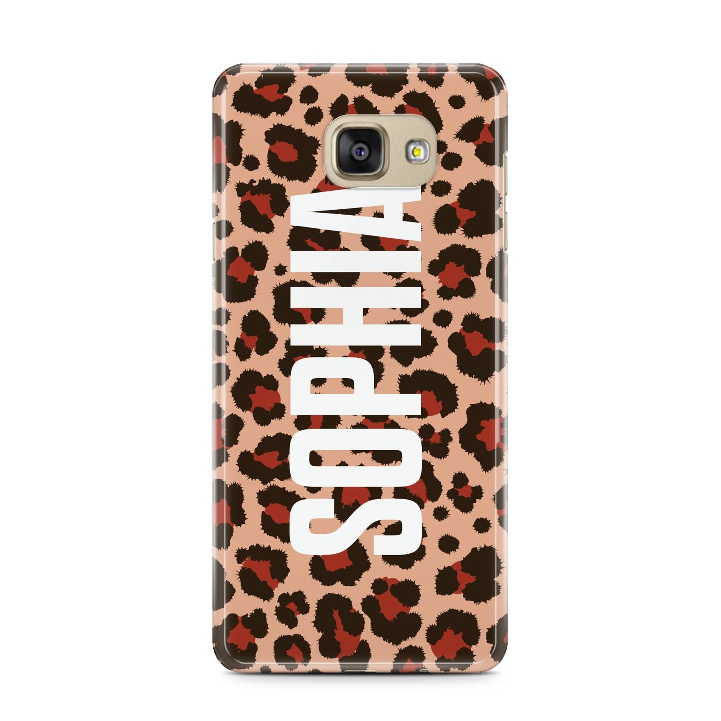Personalised Leopard Print Name Samsung Galaxy A7 2016 Case on gold phone
