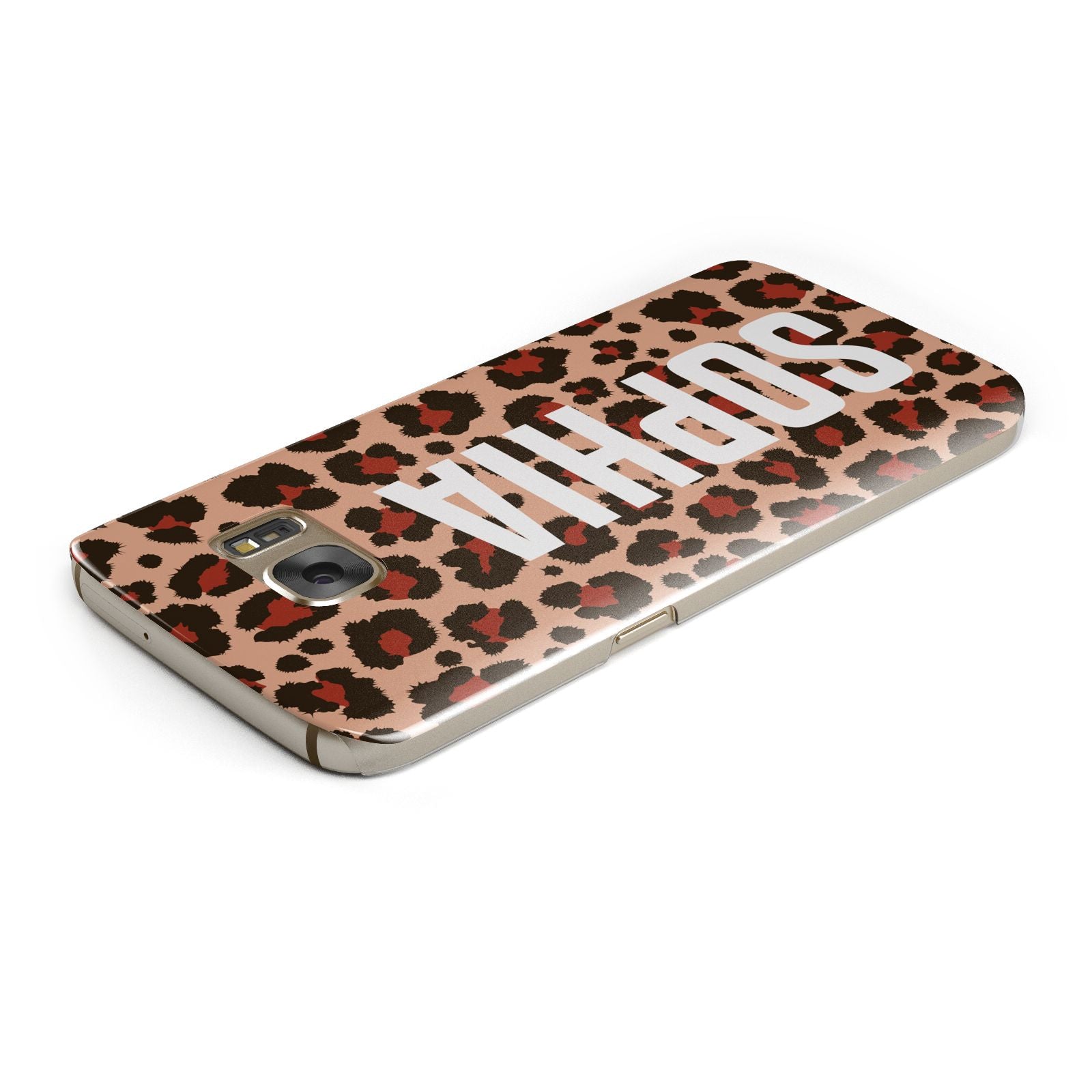Personalised Leopard Print Name Samsung Galaxy Case Top Cutout
