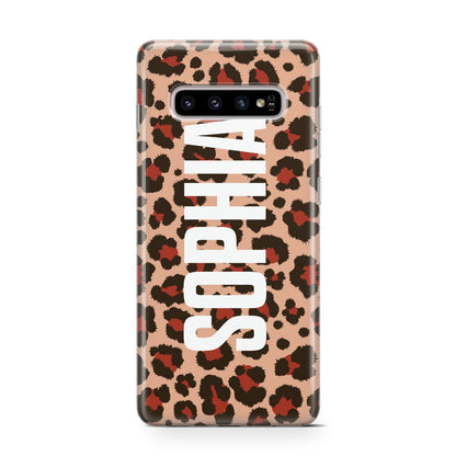 Personalised Leopard Print Name Samsung Galaxy S10 Case