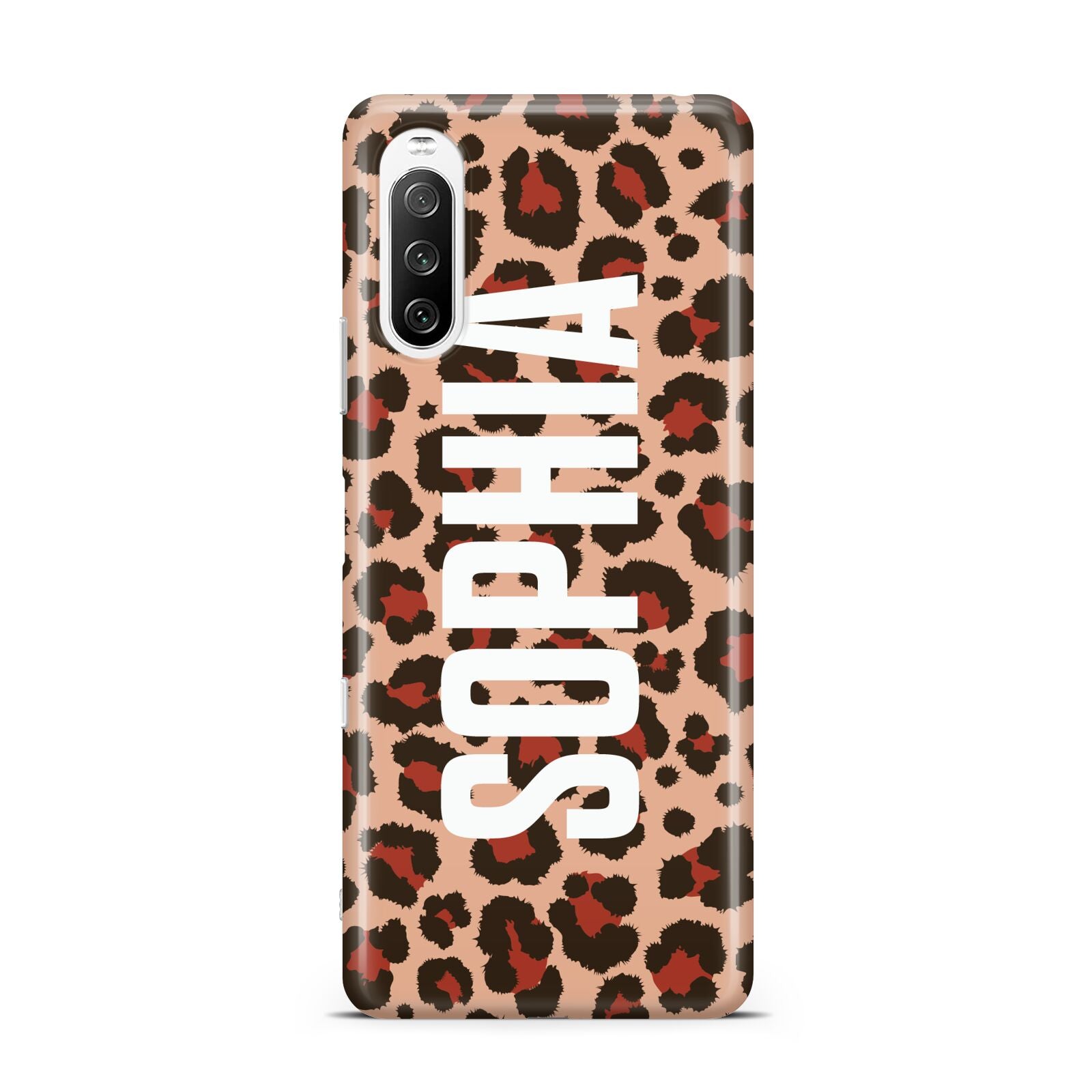 Personalised Leopard Print Name Sony Xperia 10 III Case
