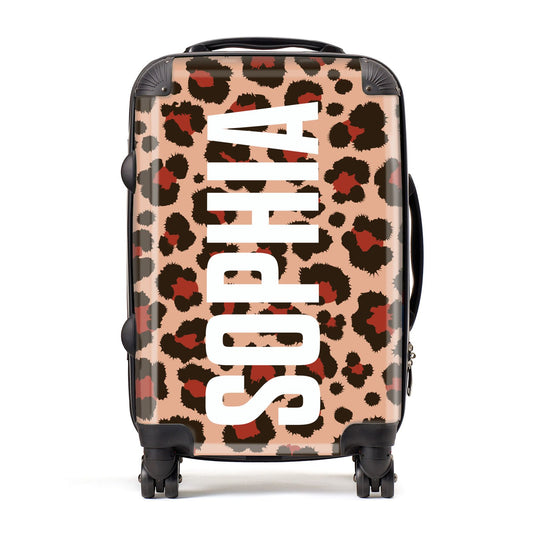 Personalised Leopard Print Name Suitcase