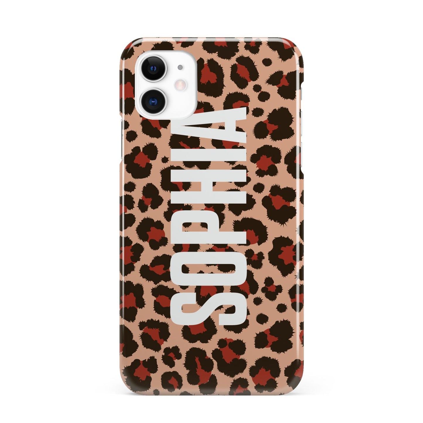 Personalised Leopard Print Name iPhone 11 3D Snap Case