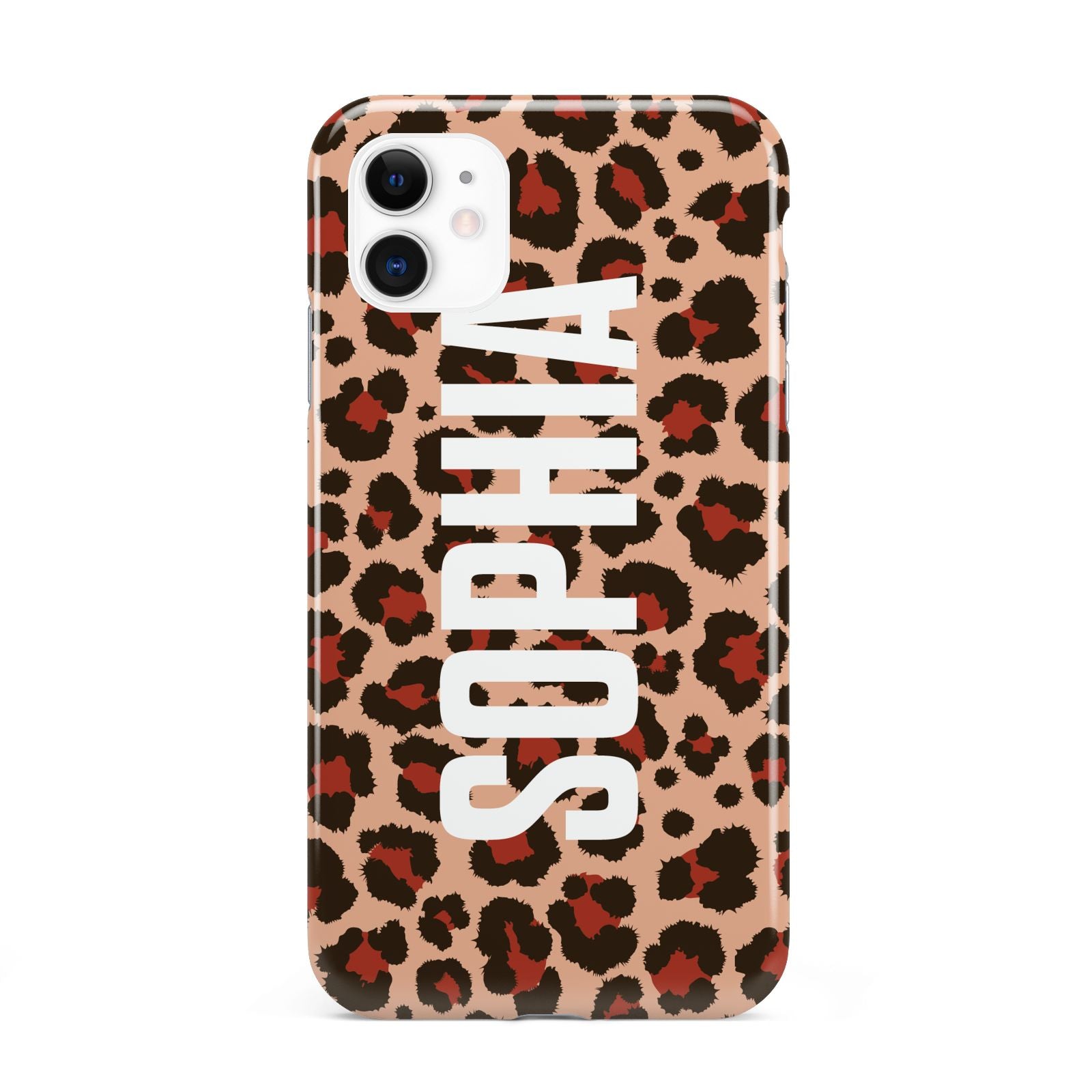 Personalised Leopard Print Name iPhone 11 3D Tough Case