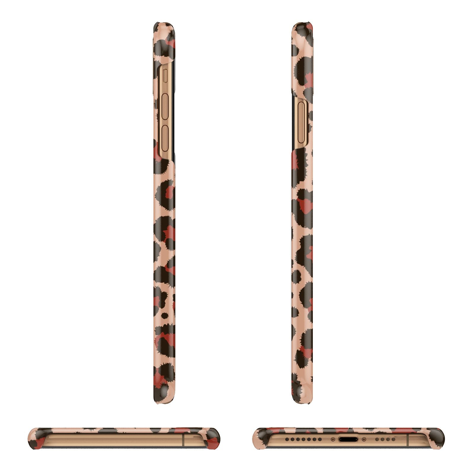 Personalised Leopard Print Name iPhone 11 Pro Max 3D Snap Case Angle Images