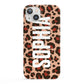 Personalised Leopard Print Name iPhone 13 Full Wrap 3D Snap Case