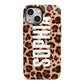 Personalised Leopard Print Name iPhone 13 Mini Full Wrap 3D Tough Case
