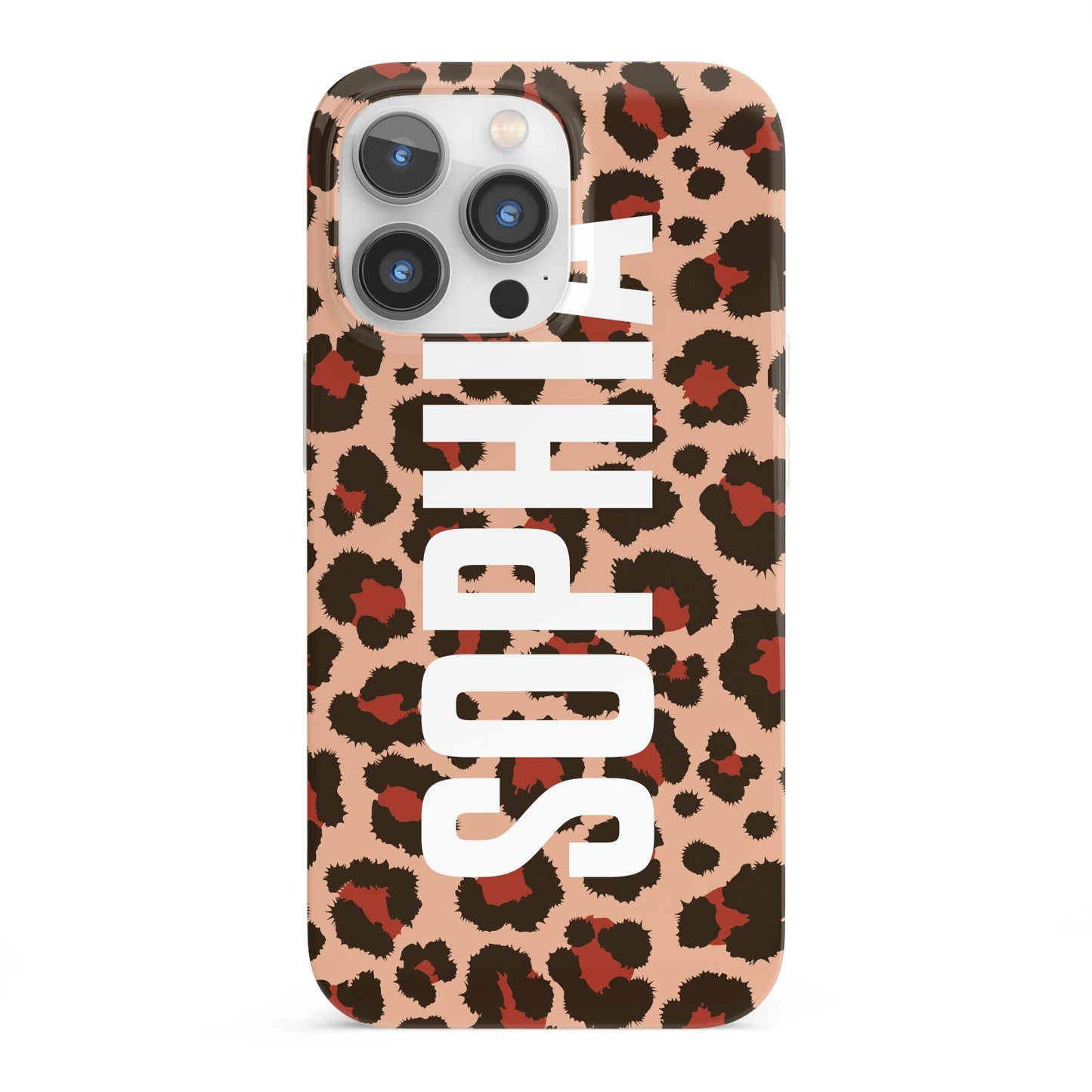 Personalised Leopard Print Name iPhone 13 Pro Full Wrap 3D Snap Case