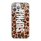 Personalised Leopard Print Name iPhone 13 Pro Max TPU Impact Case with White Edges
