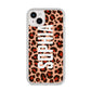 Personalised Leopard Print Name iPhone 14 Plus Clear Tough Case Starlight