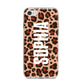 Personalised Leopard Print Name iPhone 8 Bumper Case on Silver iPhone