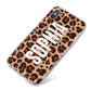 Personalised Leopard Print Name iPhone X Bumper Case on Silver iPhone