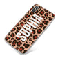 Personalised Leopard Print Name iPhone X Bumper Case on Silver iPhone