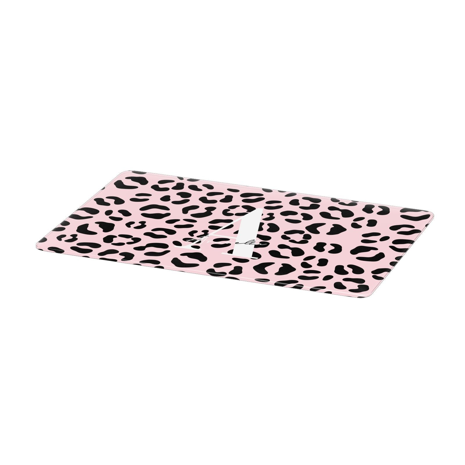 Personalised Leopard Print Pink Black Apple MacBook Case Only