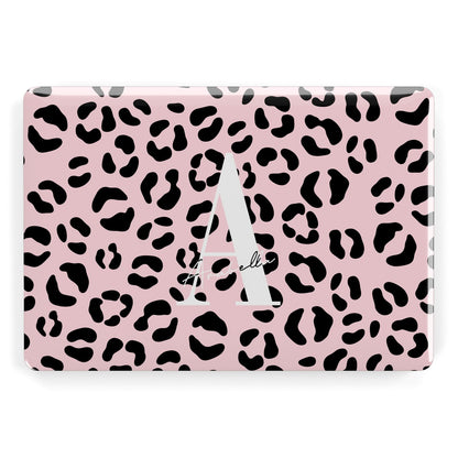 Personalised Leopard Print Pink Black Apple MacBook Case