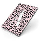 Personalised Leopard Print Pink Black Apple iPad Case on Grey iPad Side View