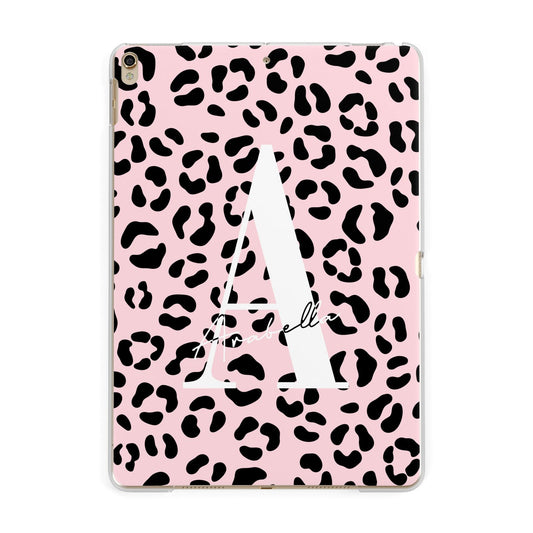 Personalised Leopard Print Pink Black Apple iPad Gold Case