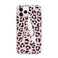 Personalised Leopard Print Pink Black Apple iPhone 11 Pro Max in Silver with Bumper Case