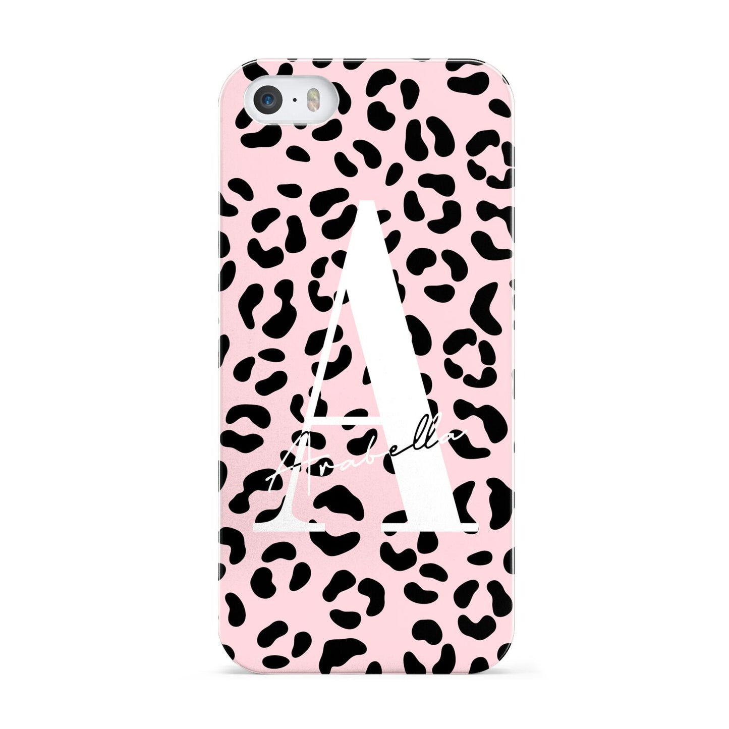 Personalised Leopard Print Pink Black Apple iPhone 5 Case