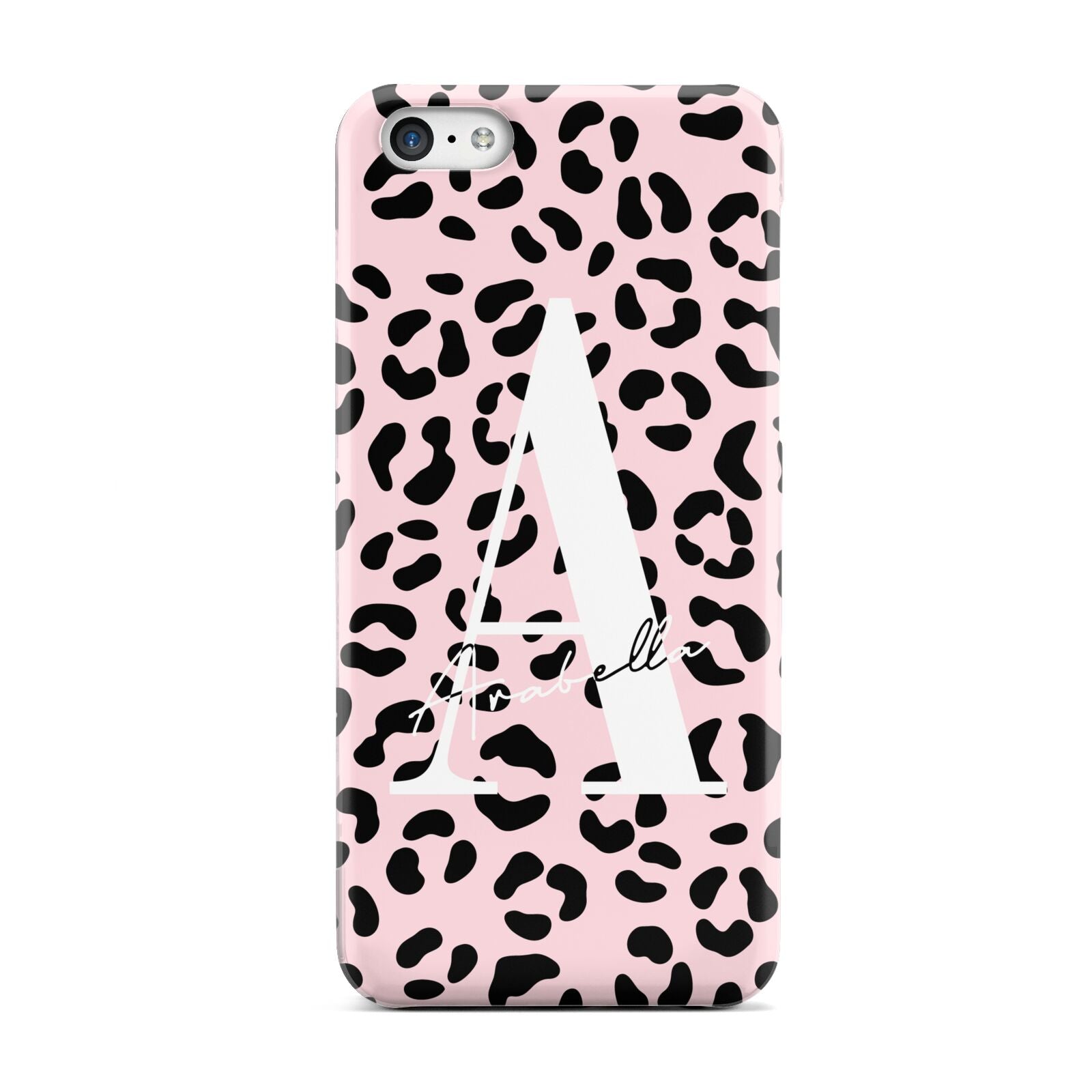 Personalised Leopard Print Pink Black Apple iPhone 5c Case