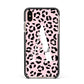Personalised Leopard Print Pink Black Apple iPhone Xs Max Impact Case Black Edge on Gold Phone
