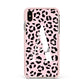 Personalised Leopard Print Pink Black Apple iPhone Xs Max Impact Case Pink Edge on Gold Phone