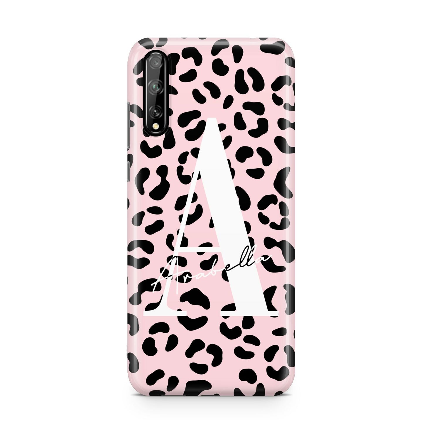 Personalised Leopard Print Pink Black Huawei Enjoy 10s Phone Case