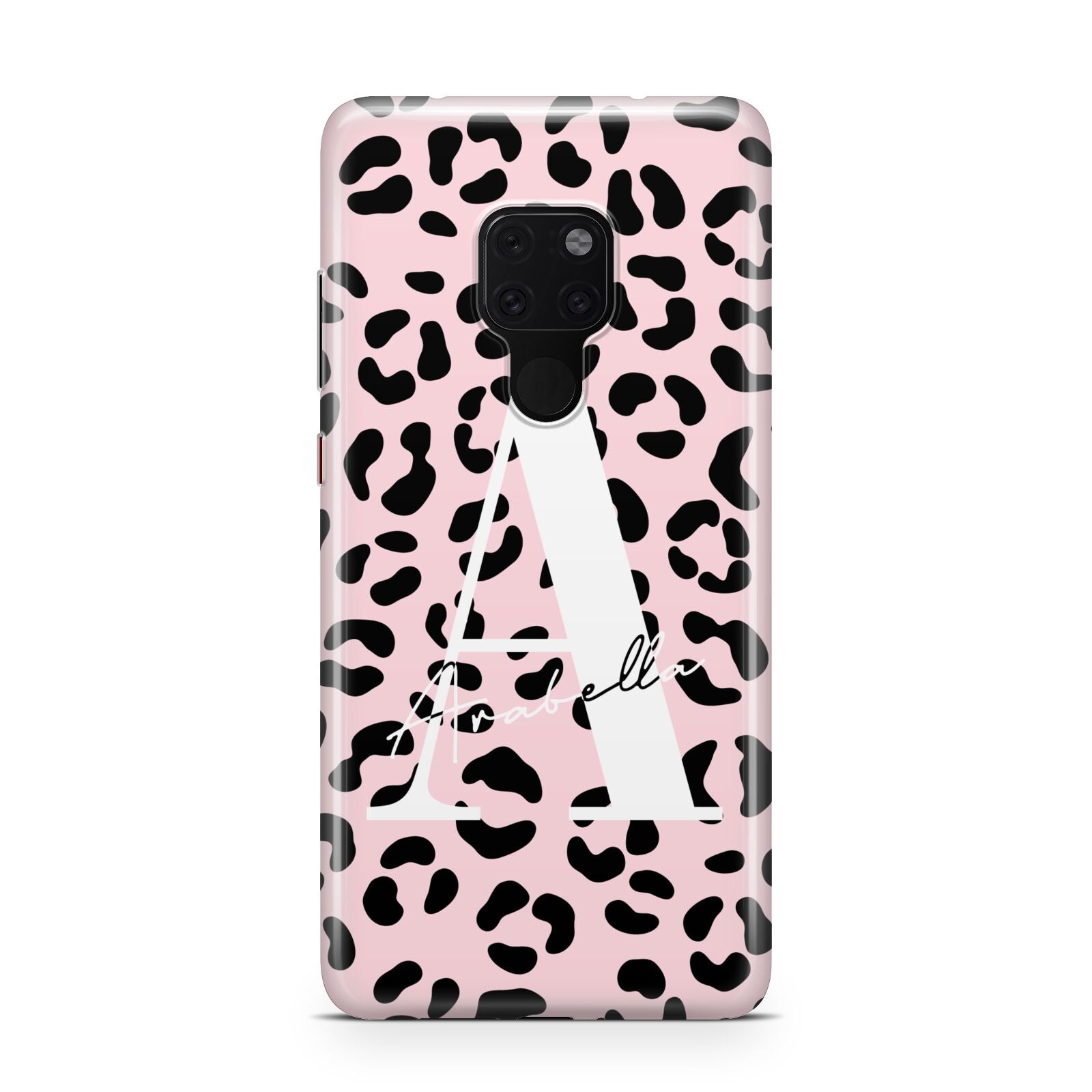 Personalised Leopard Print Pink Black Huawei Mate 20 Phone Case