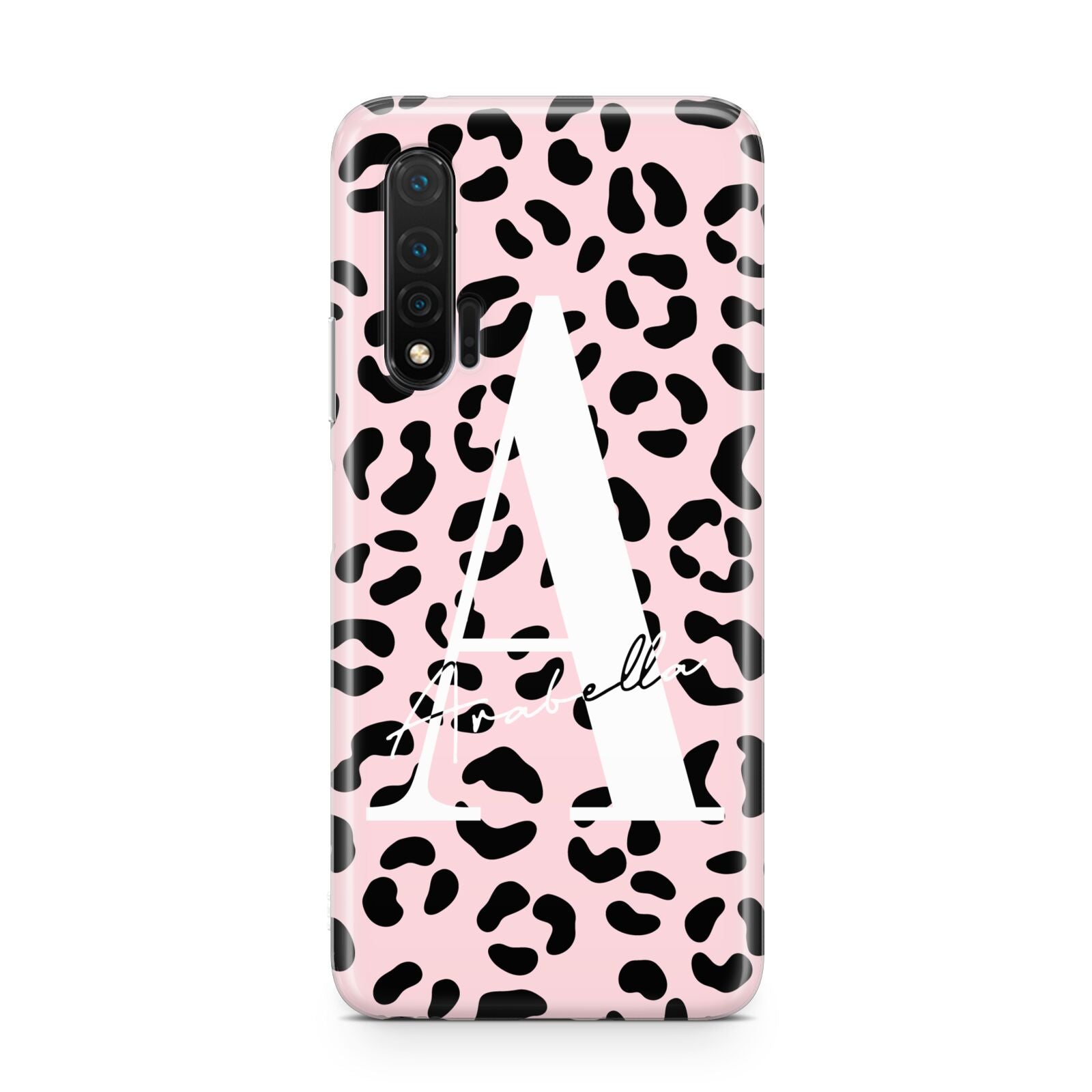 Personalised Leopard Print Pink Black Huawei Nova 6 Phone Case