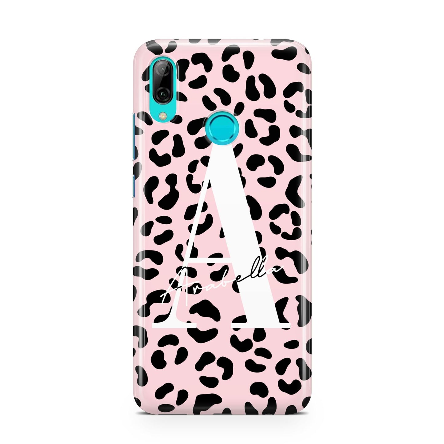 Personalised Leopard Print Pink Black Huawei P Smart 2019 Case
