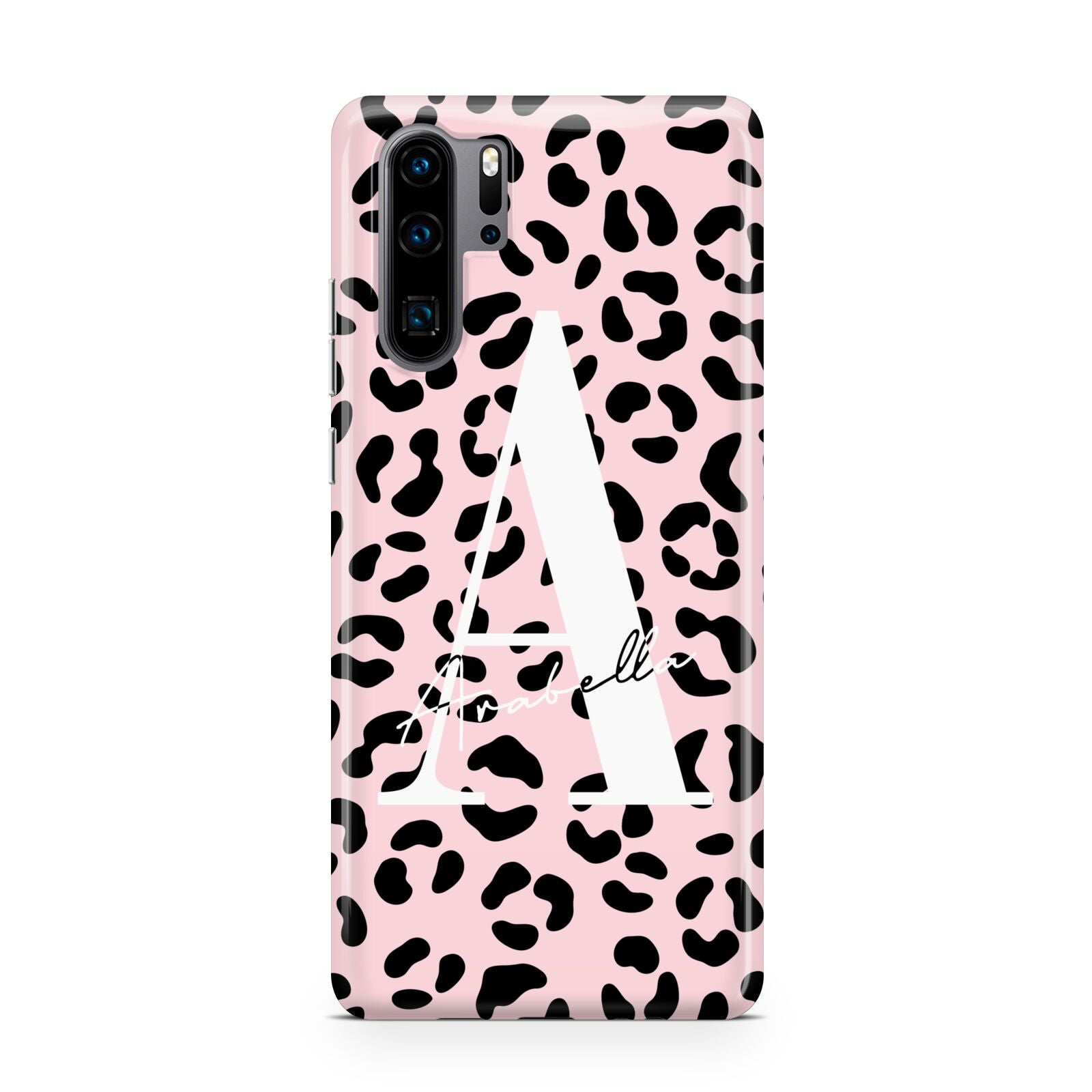 Personalised Leopard Print Pink Black Huawei P30 Pro Phone Case