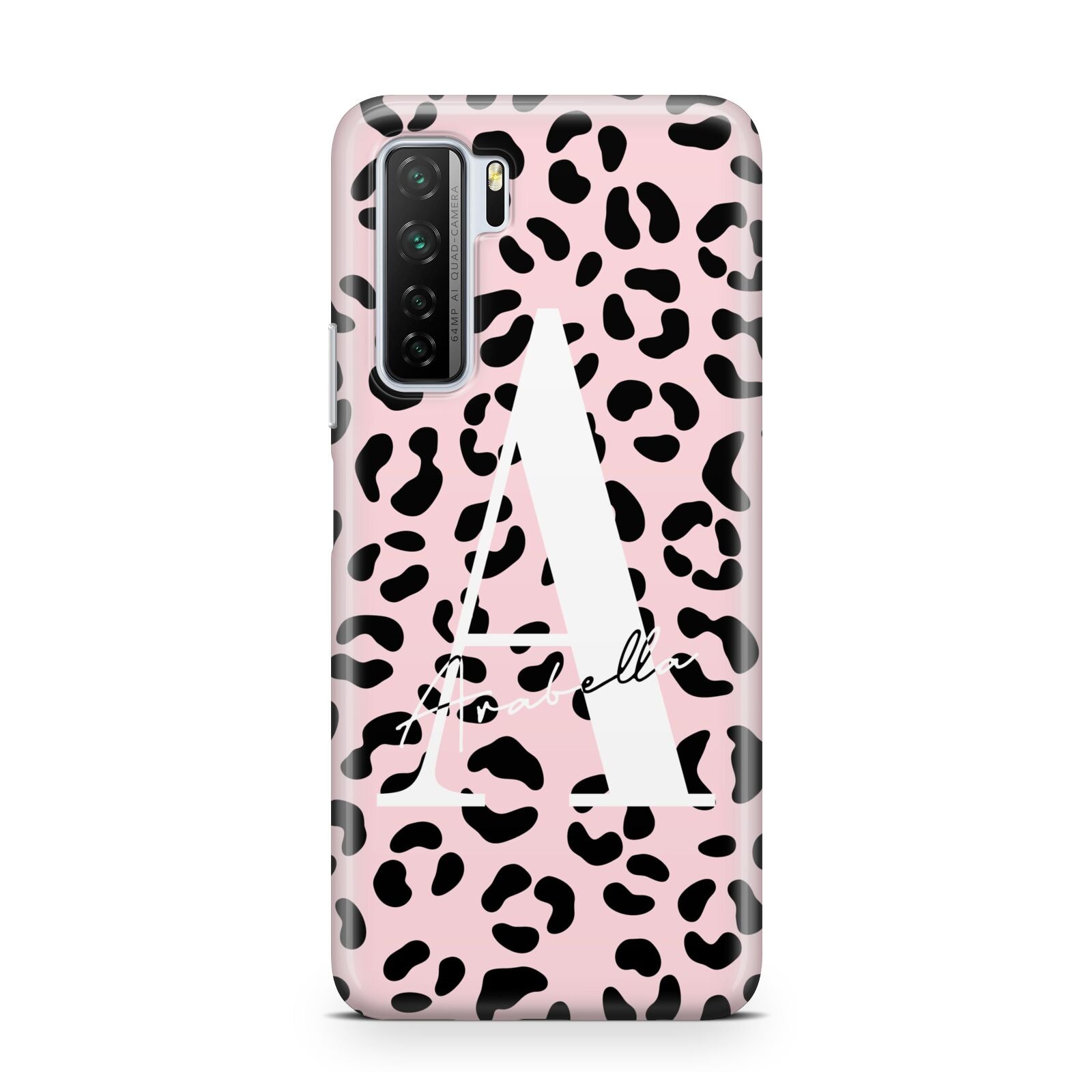 Personalised Leopard Print Pink Black Huawei P40 Lite 5G Phone Case