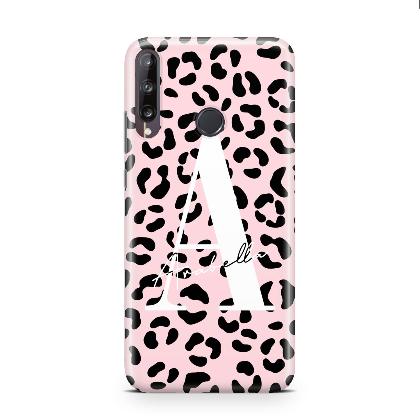 Personalised Leopard Print Pink Black Huawei P40 Lite E Phone Case